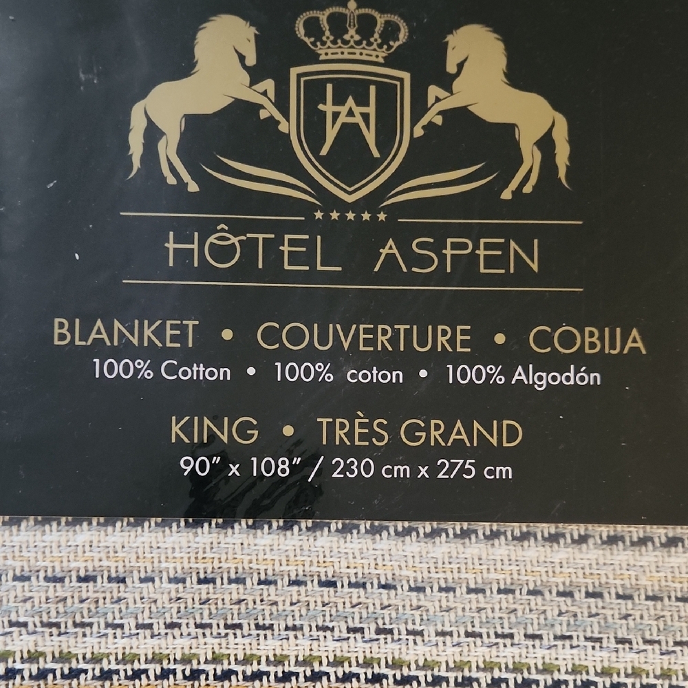 Hôtel Aspen 100% Cotton New Woven  Blanket King Size
